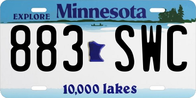 MN license plate 883SWC