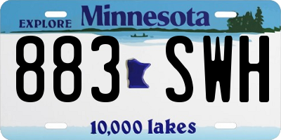 MN license plate 883SWH