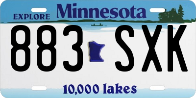 MN license plate 883SXK