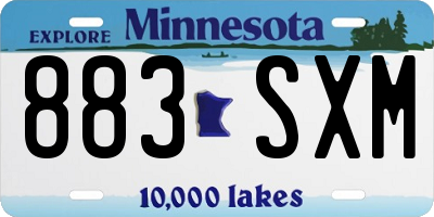 MN license plate 883SXM