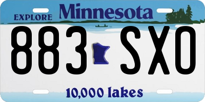 MN license plate 883SXO