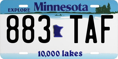 MN license plate 883TAF