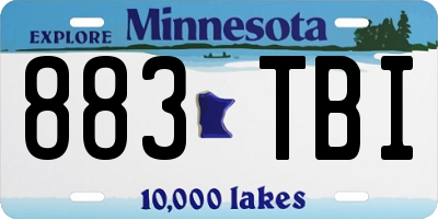 MN license plate 883TBI