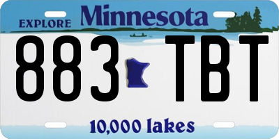 MN license plate 883TBT