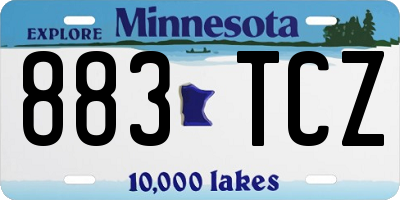 MN license plate 883TCZ