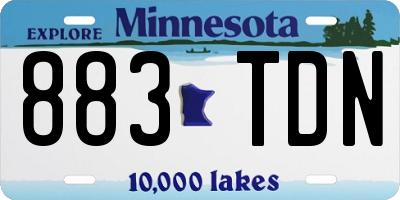 MN license plate 883TDN