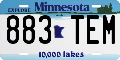 MN license plate 883TEM