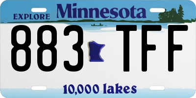 MN license plate 883TFF