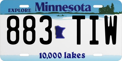 MN license plate 883TIW