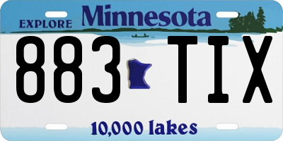 MN license plate 883TIX