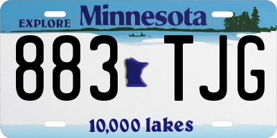 MN license plate 883TJG