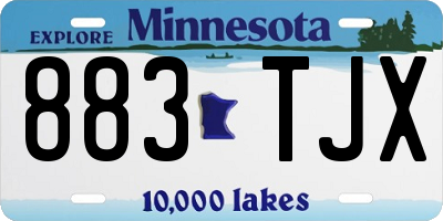 MN license plate 883TJX