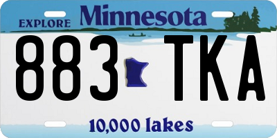 MN license plate 883TKA