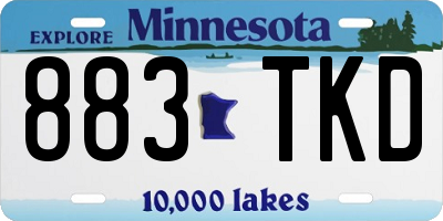 MN license plate 883TKD