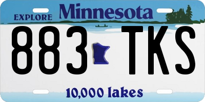 MN license plate 883TKS