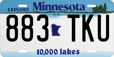 MN license plate 883TKU