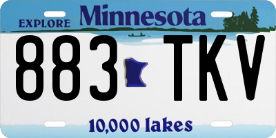 MN license plate 883TKV