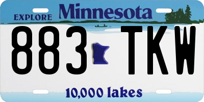MN license plate 883TKW