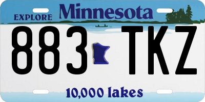 MN license plate 883TKZ