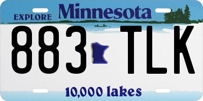 MN license plate 883TLK