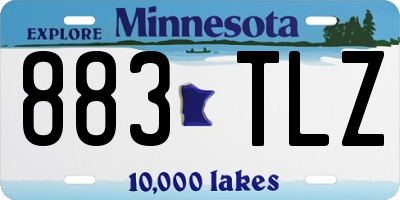 MN license plate 883TLZ