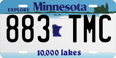 MN license plate 883TMC