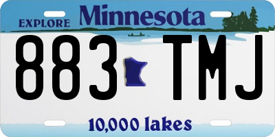 MN license plate 883TMJ