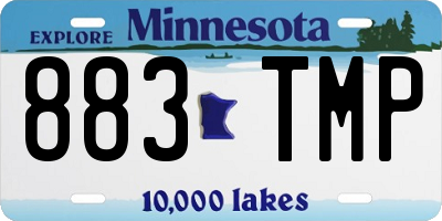 MN license plate 883TMP
