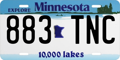 MN license plate 883TNC