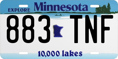 MN license plate 883TNF