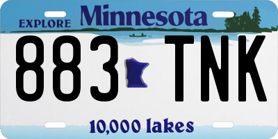 MN license plate 883TNK