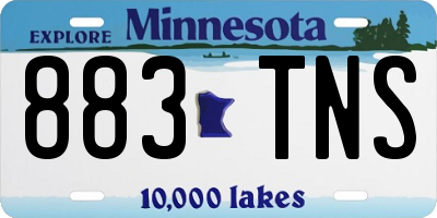 MN license plate 883TNS