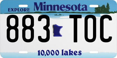 MN license plate 883TOC