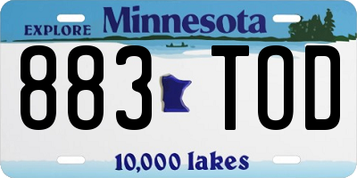MN license plate 883TOD