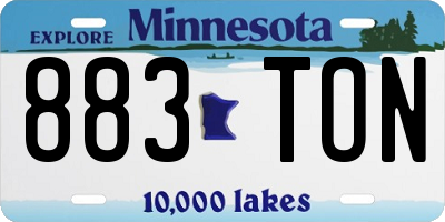 MN license plate 883TON