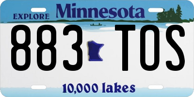 MN license plate 883TOS