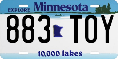 MN license plate 883TOY