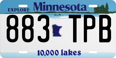 MN license plate 883TPB