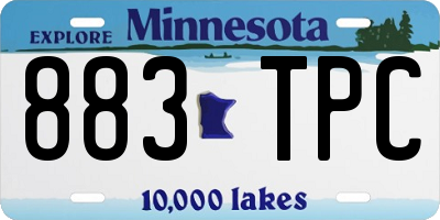 MN license plate 883TPC