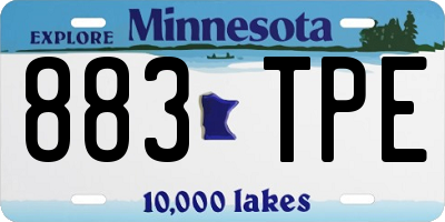 MN license plate 883TPE