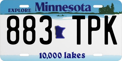 MN license plate 883TPK