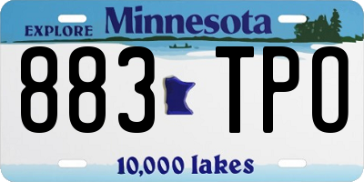 MN license plate 883TPO