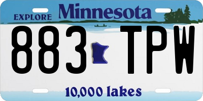 MN license plate 883TPW