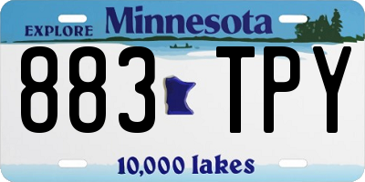 MN license plate 883TPY