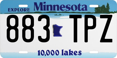 MN license plate 883TPZ