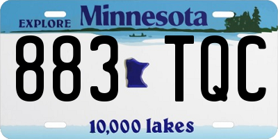MN license plate 883TQC