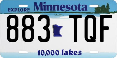 MN license plate 883TQF