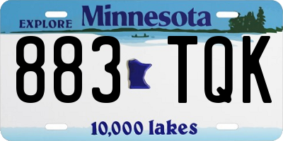 MN license plate 883TQK