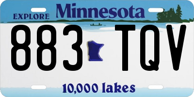 MN license plate 883TQV