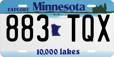 MN license plate 883TQX